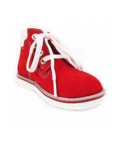 Zapatos Casuales Pocholin Nobuck Botín Niña Rojo